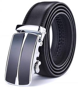 Xhtang Men's Solid Buckle with Automatic Ratchet Leather Belt 35mm Wide 1 3/8