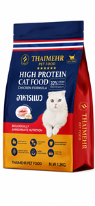 غذا خشک گربه بالغ تایمهر مدل High protein طعم مرغ وزن 1200 گرم