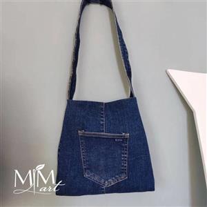 کیف دوشی زنانه/کیف دخترانه/تت بگ/جنس جین/کد 35
