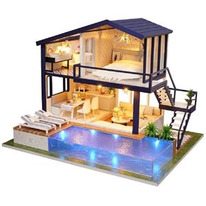 Kisoy Romantic and Cute Dollhouse Miniature DIY House