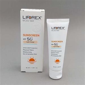 کرم ضد آفتاب رنگی (بژ روشن) لیپورکس LIPOREX مناسب پوست های خشک و حساس spf 50 حجم 40 میل 93588