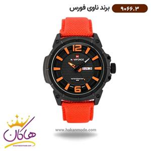 ساعت مچی مردانه نیوی فورس بند برزنت نارنجی 9066/3