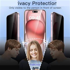 محافظ صفحه نمایش حریم شخصی آکوآرا مدل Prv AKU مناسب برای گوشی موبایل اپل iPhone 16 Pro مجموعه سه عددی