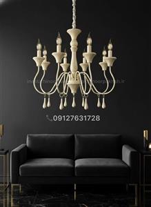 لوستر تلفیقی چوب و فلز شاخه مرغابی روستیک