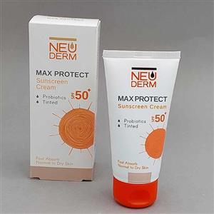 کرم ضدآفتاب رنگی نئودرم MAX PROTECT (خشک و معمولی) SPF50 انواع پوست حجم 50 میل کد 90946