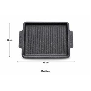 تابه گریل مستطیل 3B 30x45 لبه داربزرگ