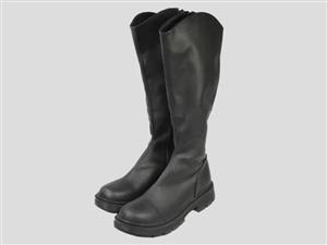 بوت بلند زنانه چرم استرج زیپ دیزاین | design streg zip