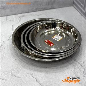 بشقاب استیل لبه دار گرد