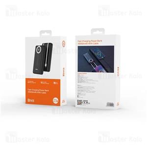 پاوربانک 20000 بیوا Biva BP-040 توان 22.5 وات فست شارژ با کابل متصل