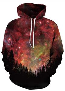 HelloTem Unisex 3D Galaxy Printed Sweatshirt Men's Pullover Big Pockets Hoodies 