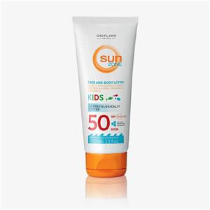 لوسیون ضد آفتاب صورت و بدن سان زون کودکان با SPF 50 بالا
