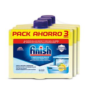 مایع جرم‌گیر ماشین ظرفشویی فینیش مدل Limon بسته 3 عددی حجم 3x250 میلی‌لیتر