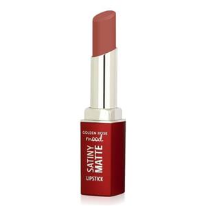 رژ لب مات گلدن رز مدل Satiny Matte شماره 03 رنگ Nude Rose