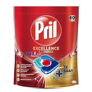 قرص ماشین ظرفشویی پریل مدل EXCELLENCE PREMIUM بسته 40 عددی