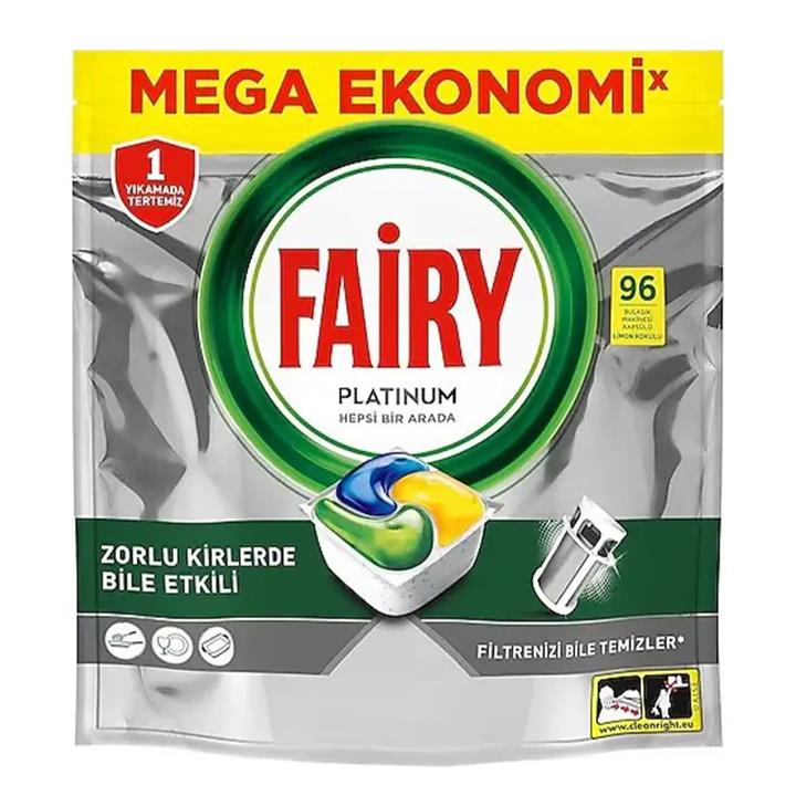 قرص ماشین ظرفشویی فیری MEGA EKONOMI پلاتینیوم ۹۶ عددی