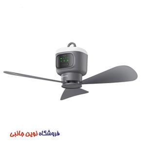 پنکه سقفی کمپینگ شارژی پرودو مدل PDRSF12KGY ا Porodo PDRSF12KGY Lifestyle Rechargeable ceiling Fan 12000mAh (تک/عمده)