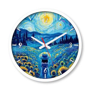ساعت دیواری بزرگ راویتا طرح دختری در مزرعه به سبک ون گوک - Van Gogh کد 3832