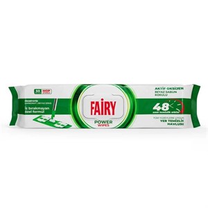 دستمال مرطوب مخصوص تی فیری با رایحه Power Wipes بسته 50 عددی