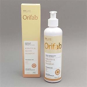 شامپو کراتین اوری فاب Orifab حاوی بیوتین و ویتامین E مناسب موهای آسیب دیده حجم 250 میل 93618