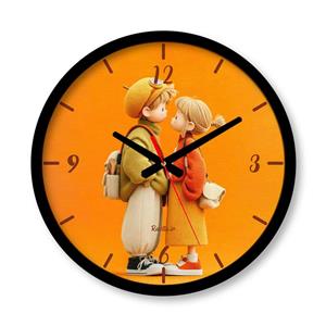 ساعت دیواری بزرگ راویتا طرح عاشقانه دونفره فانتزی - Valentine کد 3815