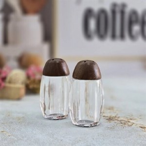 نمک پاش اکرولیک درب بامبو چوبی تیره