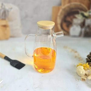 جا روغنی پیرکس خمره ای درب بامبو 1000 میلی لیتر