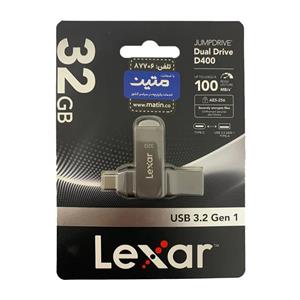 Lexar JUMPDRIVE D400 USB Type-C USB3.2 Gen1 Flash Memory -32GB (گارانتی سورین) مشکی