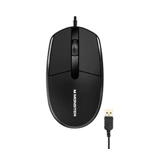 ماوس سیم‌دار اپتیکال مانستر (MONSTER) سری Airmars مدل KM1 Pro رنگ مشکی