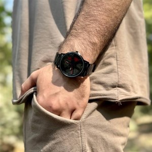 ساعت مچی عقربه‌ای کوارتز مردانه مدل اسپرت صفحه رینگ چرخان کد B