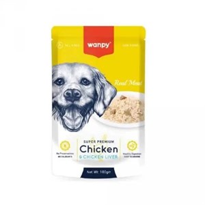 پوچ سگ ونپی سوپر پریمیوم با طعم مرغ و جگر وزن 100 گرم