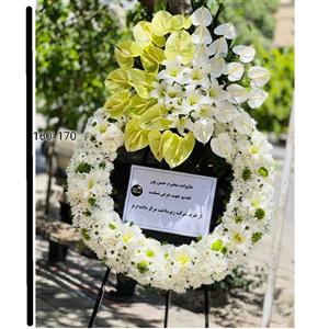 تاج گل حلقه ای یاد طلایی