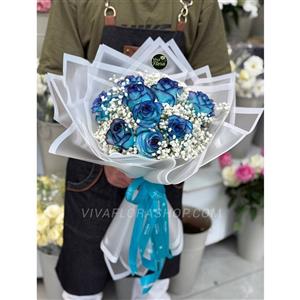 دسته گل رز آبی رخسار