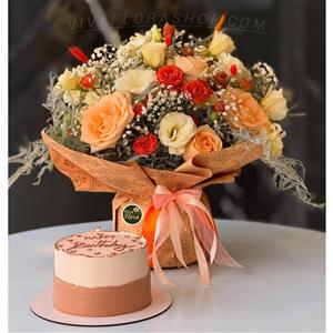 باکس گل و کیک طعم ترانه