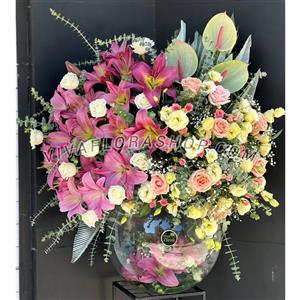 جار گل شکوفه ی بلورین