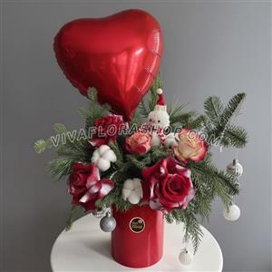 باکس گل کریسمس عاشقانه