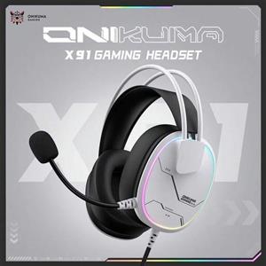 هدست گیمینگ ONIKUMA X91 White با صدای 7.1 و میکروفون نویز کنسلینگ
