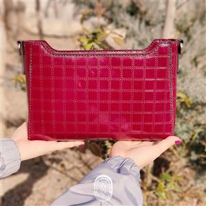 کیف زنانه چدم طبیعی دست دوز آلا مدل دلژین