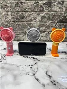 پنکه شارژی رومیزی فانتزی با هولدر گوشی | شارژ USB | ۳ رنگ جذاب | مالیا