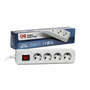 چندراهی 4 خانه ارت دار نیک پارت الکتریک طول کابل 1.8 متر