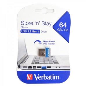 فلش 64GB ورباتیم (Verbatim) مدل Store n Stay Nano USB3.2 گارانتی آسان سرویس