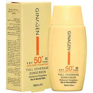 کرم ضد آفتاب رنگی پوست خشک SPF50 ژیناژن
