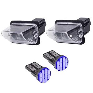 چراغ پلاک خودرو قطعه سازان کبیر مدل EK-206BLU-3010358 مناسب برای پژو 206 به همراه لامپ مجموعه 4 عددی