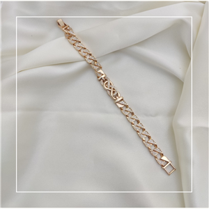 دستبند زنانه نگین دار طرح بی نهایت کد ۳۷۵