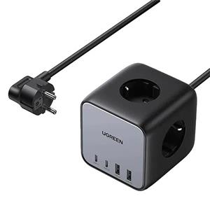 چندراهی برق و شارژر رومیزی UGREEN مدل DigiNest Cube (2C2A) CD268 65W – مشکی (گارانتی 18 ماهه آسان پیشرو)(60113)