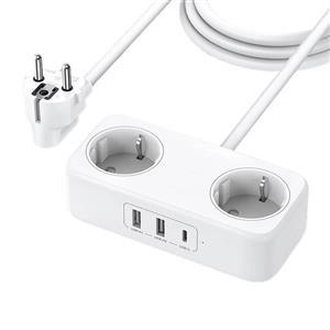 چندراهی برق و شارژر رومیزی UGREEN مدل DigiNest Life (2A1C) CD280 30W – سفید (گارانتی 18 ماهه آسان پیشرو)(50683)
