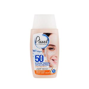 کرم ضد آفتاب رنگ بژ روشن مناسب پوست های خشک تا نرمال و حساس با SPF 50 پیکسل