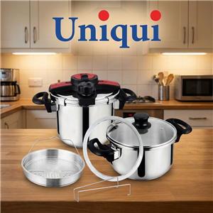 زودپز دوقلو یونیک PERFECT درب کلیپسی مخزن استاندارد 5و7 لیتر مدل Uniqui 7 5 استیل درجه یک 18/10