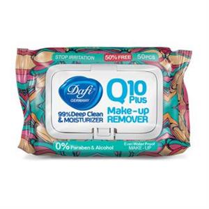 دستمال مرطوب پاک کننده آرایش دافی مدل Q10 (طرح گل ۳) ۵۰ عددی