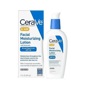 لوسیون ضد آفتاب بی‌رنگ و سبک سراوی SPF 30 مدل AM برای پوست معمولی | ترکیب همزمان مرطوب‌کنندهضدآفتاب با SPF30
