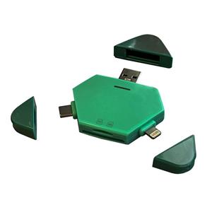 کارت‌خوان ۳ کاره مغناطیسی مجنتیک مدل M3C مناسب آیفون و اندروید | رابط Lightning/Type-C/USB 3.0